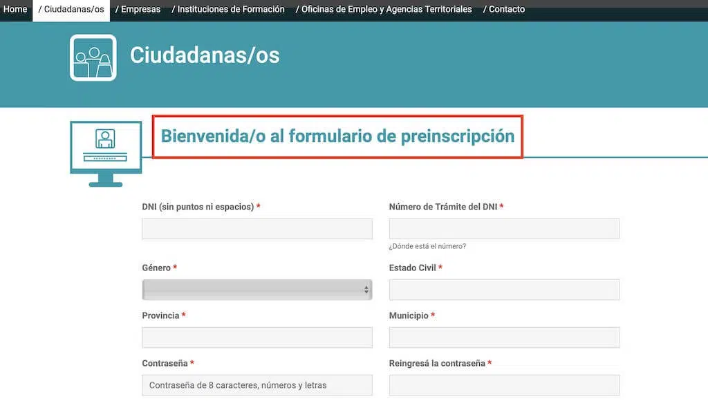 como anotarse en el Plan Te Sumo paso 3