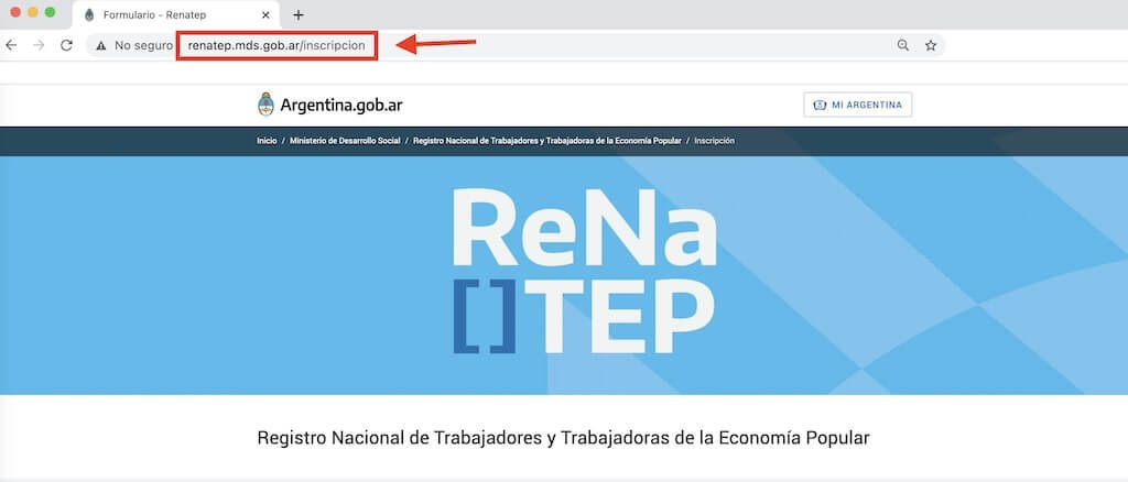 como descargar e imprimir la credencial de ReNaTEP paso 1