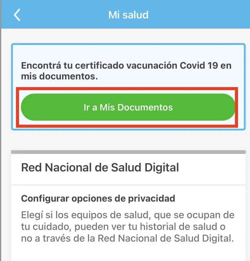 como descargar el Certificado de Vacunacion Covid Argentina paso 5