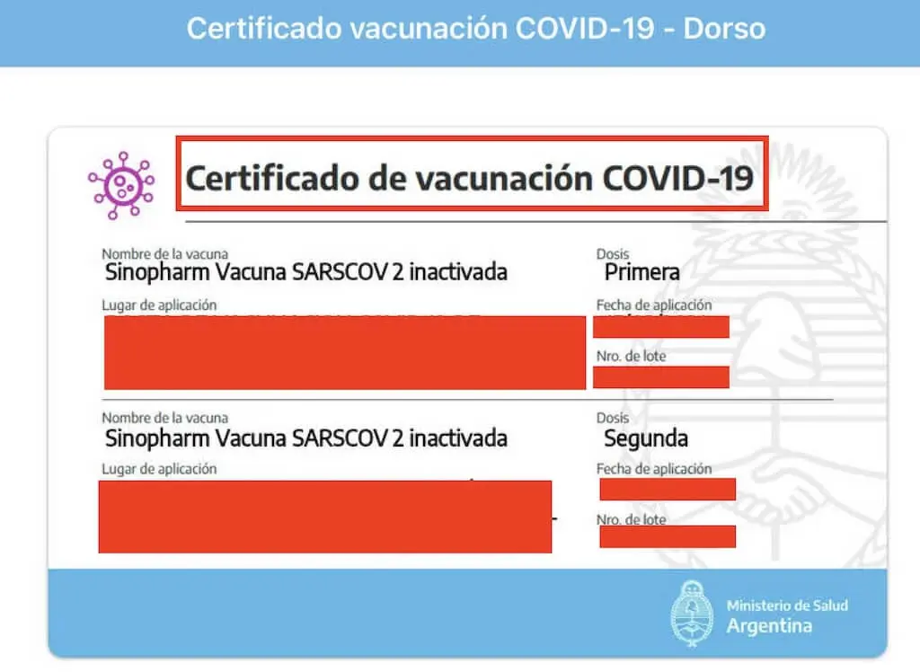 como descargar el Certificado de Vacunacion Covid Argentina paso 6